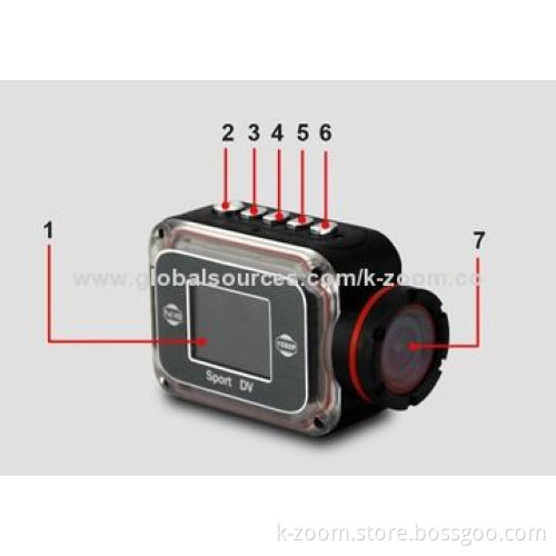 Sport camera, 120°, A+ grade high-resolution, ultra wide angle lens